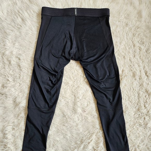 NIKE PRO Jock Man's Black spandex TIGHTS 3/4 Compression Pants Size M - Picture 3 of 9